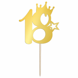 topper urodzinowy „18” z koroną