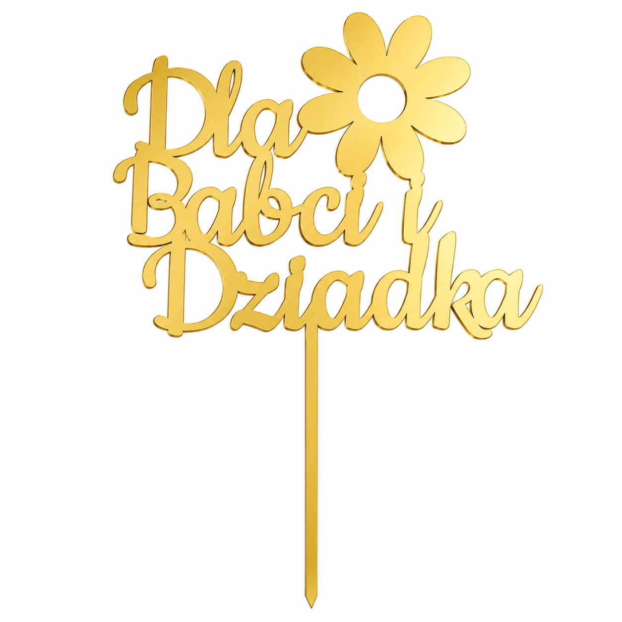 topper dla babci i dziadka złote lustro plexi dekoracja topper dla babci i dziadka złote lustro plexi dekoracja