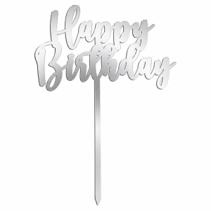topper urodzinowy happy birthday złote lustro