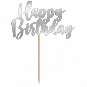 topper urodzinowy happy birthday złote lustro