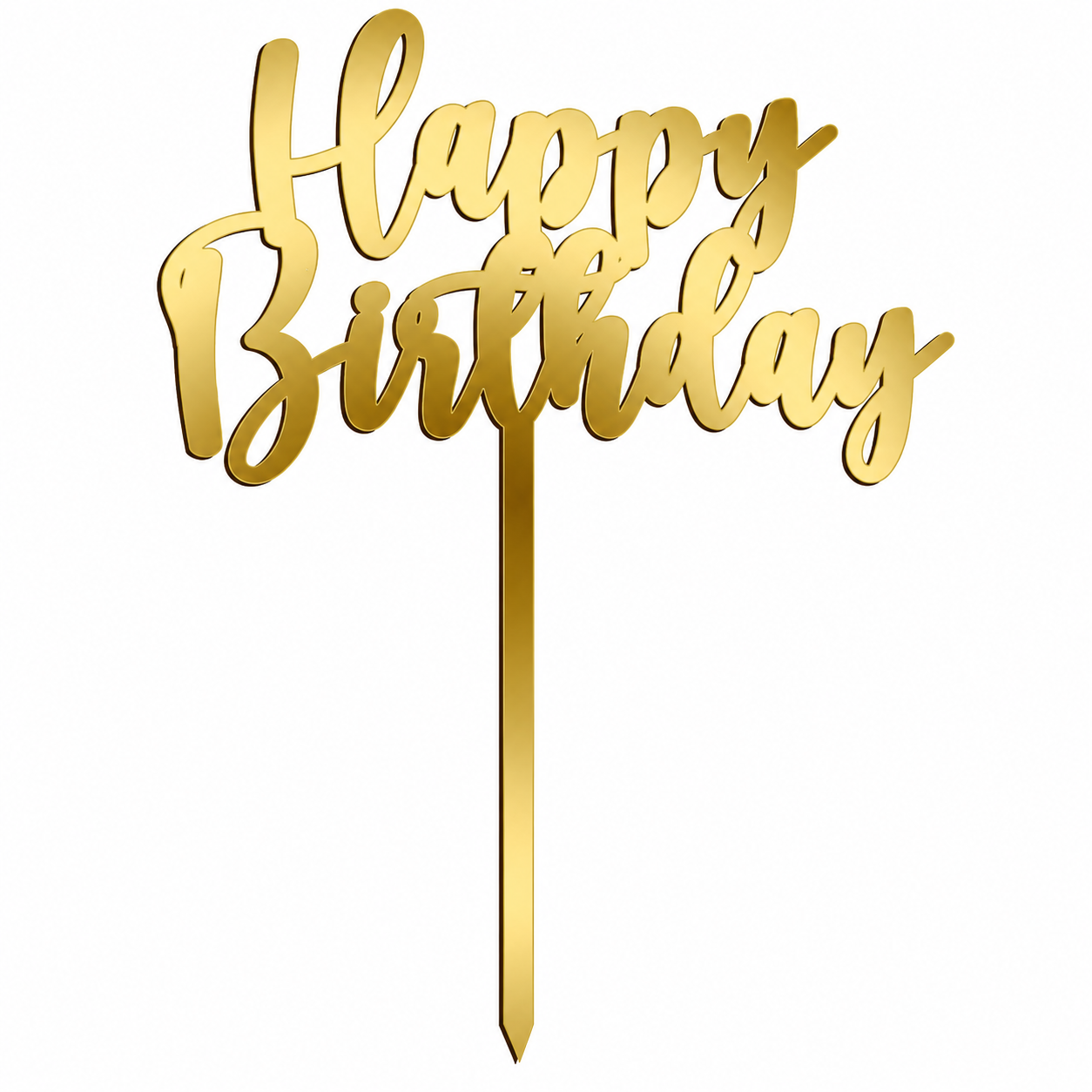 topper urodzinowy happy birthday złote lustro topper urodzinowy happy birthday złote lustro