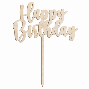 topper urodzinowy happy birthday złote lustro