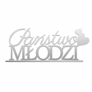 napis na stół para młoda wesele Ślub państwo młodzi naturalne drewno