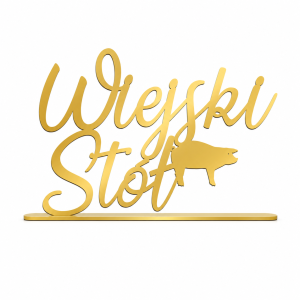 wiejski stół napis na stół wesele Ślub drewniany złoty