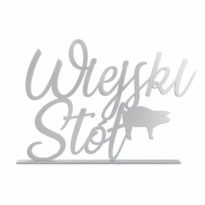 wiejski stół napis na stół wesele Ślub drewniany złoty