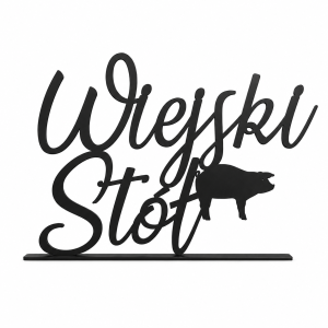 wiejski stół napis na stół wesele Ślub drewniany złoty