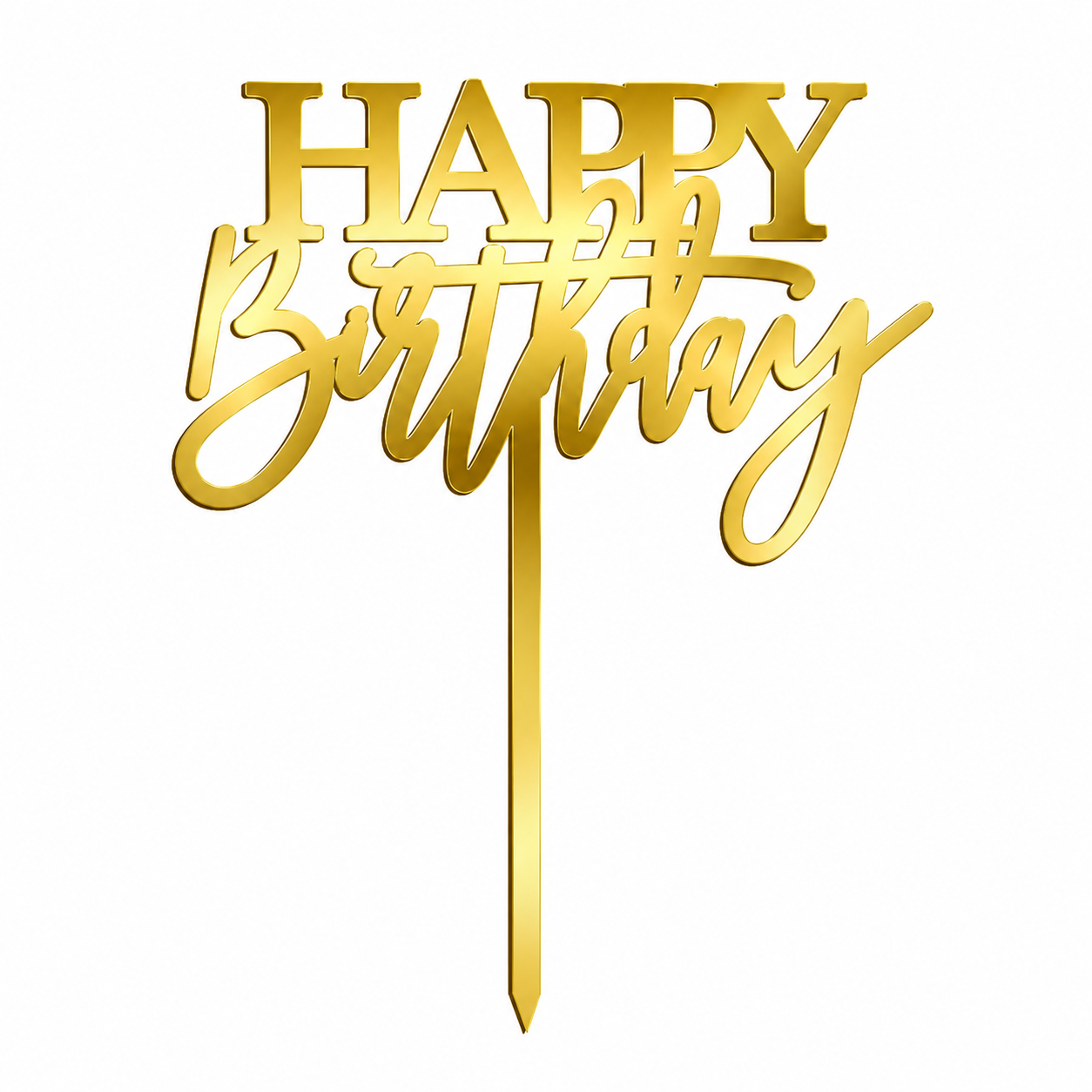topper urodzinowy happy birthday złote lustro plexi topper urodzinowy happy birthday złote lustro plexi