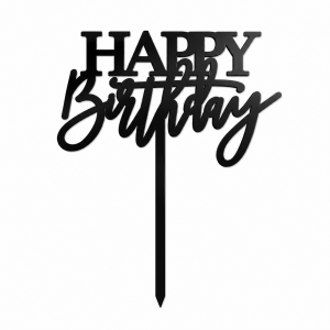 topper urodzinowy happy birthday złote lustro plexi