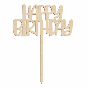 topper urodzinowy happy birthday czarne lustro plexi