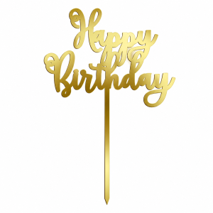 topper urodzinowy happy birthday złoty bristol