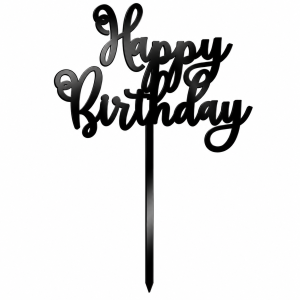 topper urodzinowy happy birthday złoty bristol