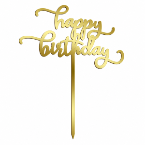 topper urodzinowy happy birthday złoty bristol