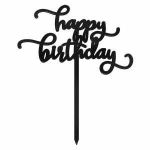 topper urodzinowy happy birthday złoty bristol