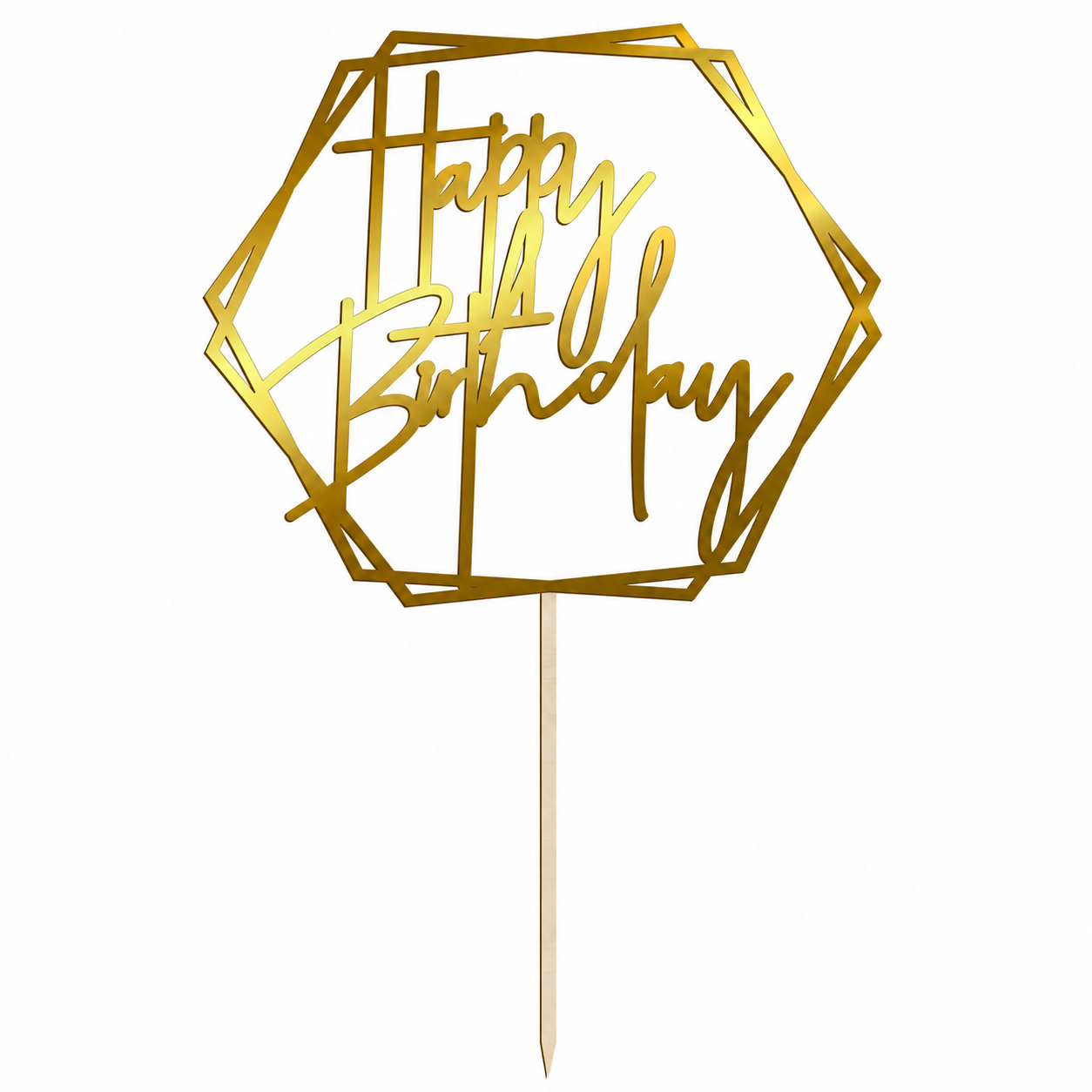 topper urodzinowy napis happy birthday złoty bristol heksagon topper urodzinowy napis happy birthday złoty bristol heksagon