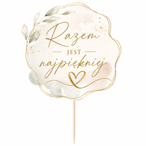 topper dekoracja na Ślub Życzenia wesele premium boho watercolour