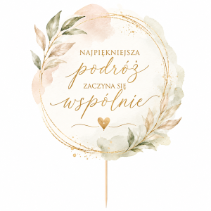 topper dekoracja na Ślub Życzenia wesele premium boho watercolour