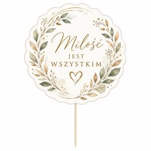 topper dekoracja na Ślub Życzenia wesele premium boho watercolour