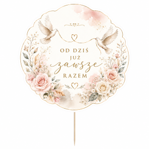 topper dekoracja na Ślub Życzenia wesele premium boho watercolour