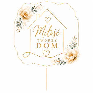 topper dekoracja na Ślub Życzenia wesele premium boho watercolour