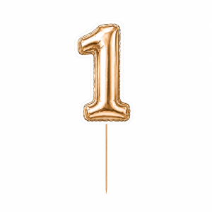 topper dekoracyjny cyfra 1 – złoty balon ok. 23 cm