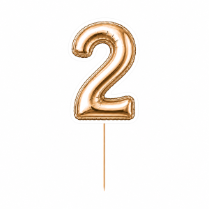 topper dekoracyjny cyfra 2 – złoty balon ok. 23 cm