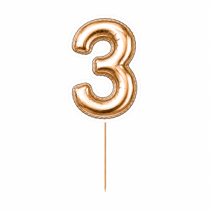 topper dekoracyjny cyfra 3 – złoty balon ok. 23 cm