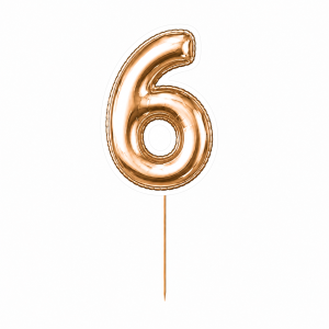 topper dekoracyjny cyfra 6 – złoty balon ok. 23 cm