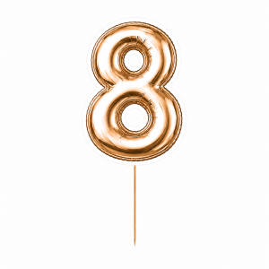 topper dekoracyjny cyfra 8 – złoty balon ok. 23 cm