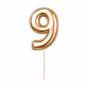 topper dekoracyjny cyfra 9 – złoty balon ok. 23 cm