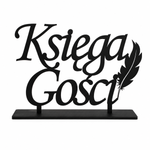 księga gości czarny drewniany napis na stół wesele Ślub
