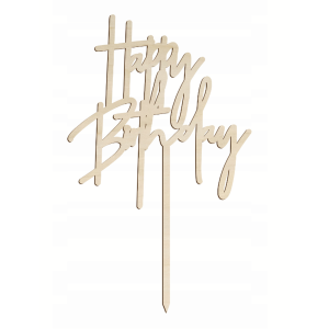 topper urodzinowy happy birthday naturalne drewno