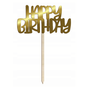 topper urodzinowy happy birthday złoty bristol
