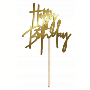 topper urodzinowy happy birthday naturalne drewno